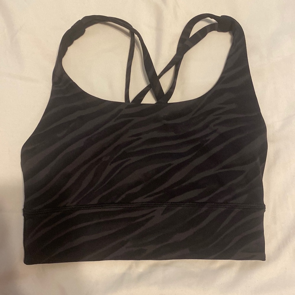 Lululemon Energy Longline Zebra Sports Bra Size 2 Worn Once